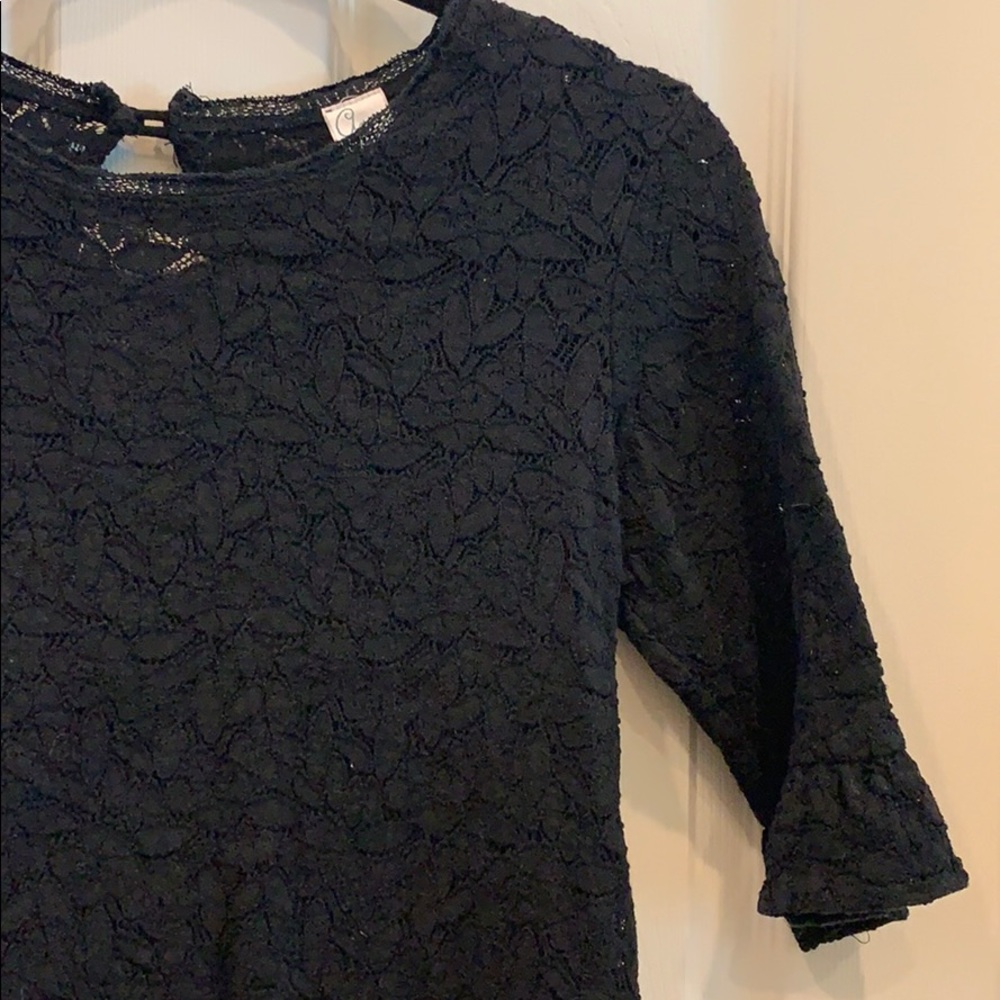 Black Stretch Lace Dress with fun Sleeve Detail